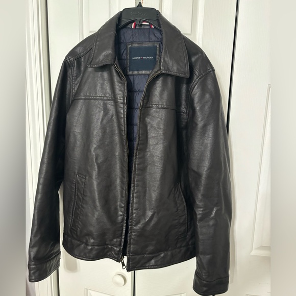 Tommy Hilfiger leather jacket men’s Large - Picture 2 of 5
